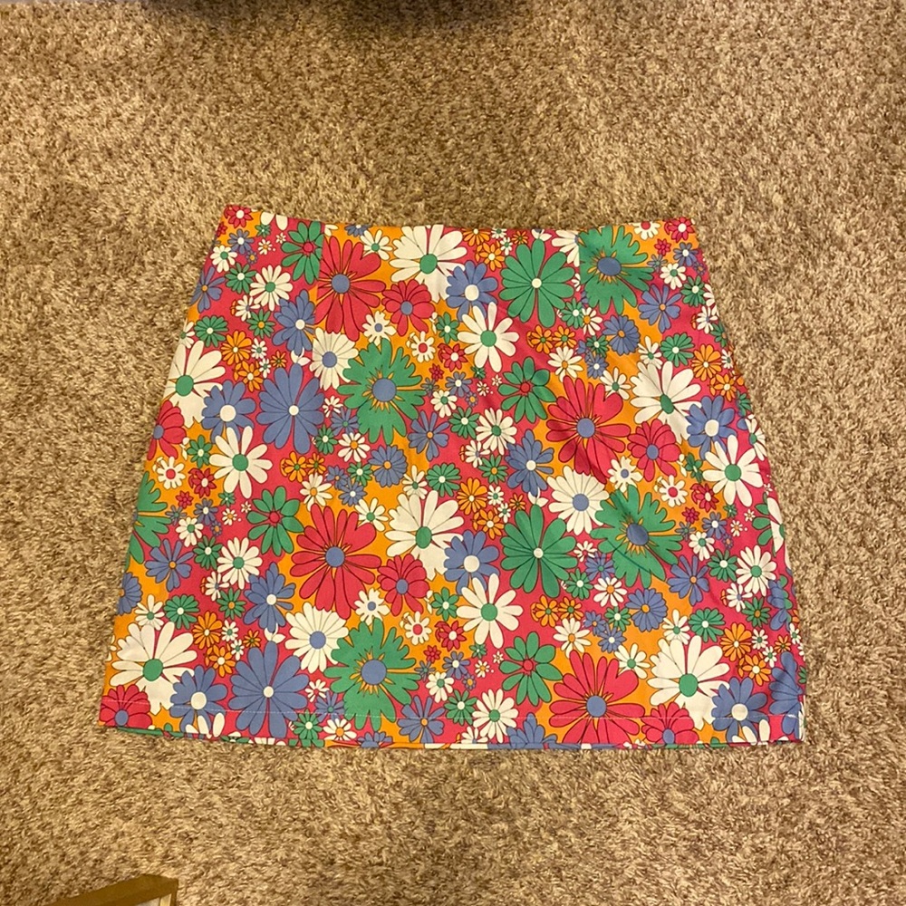 Retro Floral Mini Skirt